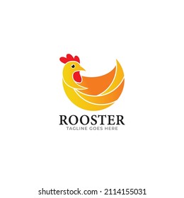 Rooster Logo Designs Template, Chicken Head Logo Designs, Vector Illustration.