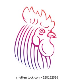 rooster logo element on white, vector illustration