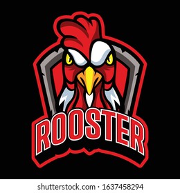 Rooster Logo emblem badge design esports