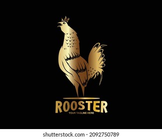 rooster logo with gold color