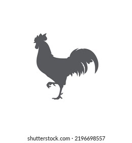 Icono del logotipo de gallos. ilustración de gallo. Icono de la silueta de gallo. Vista lateral del gallo masculino. Ilustración vectorial. vector logotipo de pollo. 