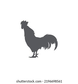 Rooster logo icon. cock illustration. Rooster silhouette icon. Male cock side view. Vector illustration. chicken logo vector. 