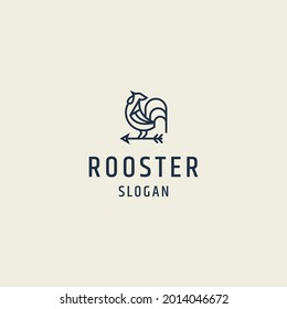 Rooster logo icon design flat template vector illustration