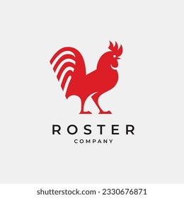 Rooster logo and icon, minimal logo