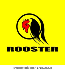 icono del logotipo del gallo de fondo amarillo