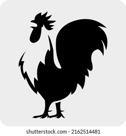 Rooster logo icon silhouette design