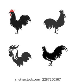 Rooster logo icon vector and symbol template design illustration