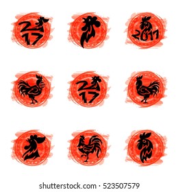 Rooster logo icons vector illustration