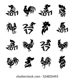 Rooster logo icons vector illustration