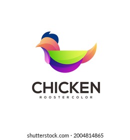 Rooster Logo Illustration Colorful Abstract Gradient