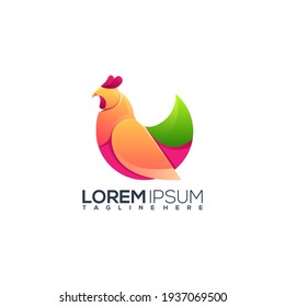 Rooster logo illustration Colorful Vector Design