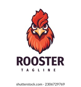 Rooster logo illustration template design