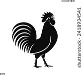 Rooster logo. Isolated rooster on white background
