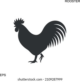 Logo de la galera. Gallo aislado sobre fondo blanco