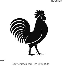 Logo de la galera. Gallo aislado sobre fondo blanco