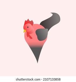 rooster logo with location map pin