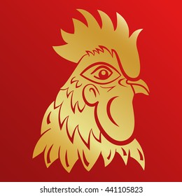 Rooster logo mascot. rooster head vector illustration foil
