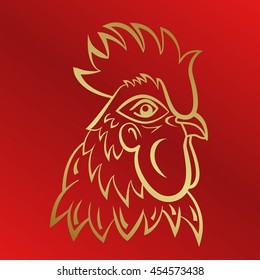 Rooster logo mascot. rooster head vector illustration foil