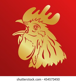 Rooster logo mascot. rooster head vector illustration foil