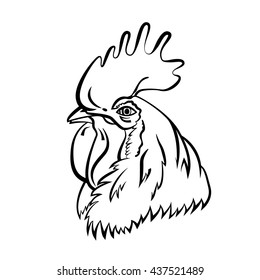 Rooster logo mascot. Isolated rooster head vector illustration