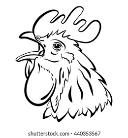 Rooster logo mascot. Isolated rooster head vector illustration
