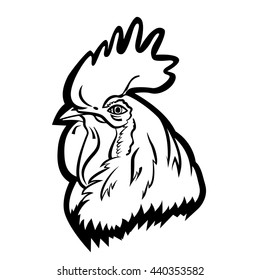 Rooster logo mascot. Isolated rooster head vector illustration