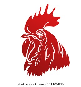 Rooster logo mascot. Isolated rooster head vector illustration