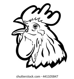 Rooster logo mascot. Isolated rooster head vector illustration