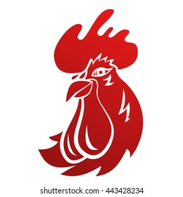 Rooster logo mascot. Isolated rooster head vector illustration.