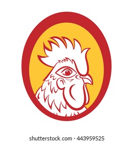 Rooster logo mascot. Isolated rooster head vector illustration