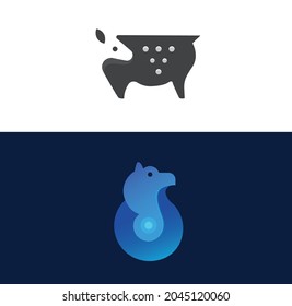 Rooster-Logo und Negative Space-Logo Abstraktes Emblem, Design-Konzept, Logos, Logotyp-Element für Vorlage.