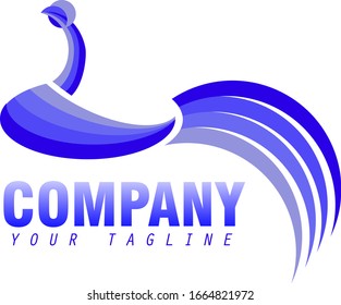 el logotipo del gallo es azul sencillo y elegante