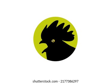 Rooster Logo simple silhouette design