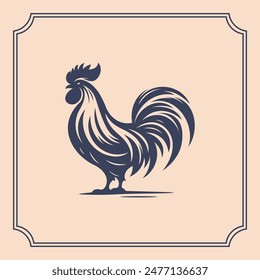 Rooster logo style silhouette illustration
