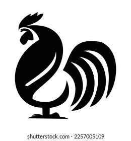 Rooster logo symbol design illustration. Clean modern logo mark design template. Illustration for personal or commercial business branding.