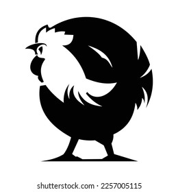 Rooster logo symbol design illustration. Clean modern logo mark design template. Illustration for personal or commercial business branding.