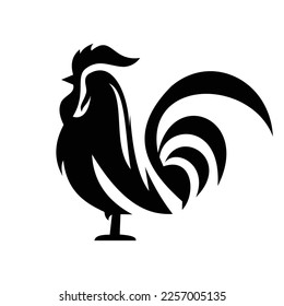 Rooster logo symbol design illustration. Clean modern logo mark design template. Illustration for personal or commercial business branding.