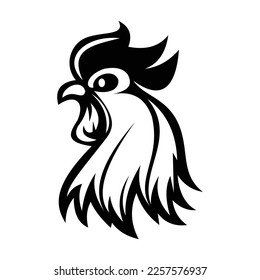 Rooster logo symbol design illustration. Clean modern logo mark design template. Illustration for personal or commercial business branding.