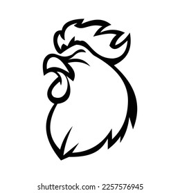 Rooster logo symbol design illustration. Clean modern logo mark design template. Illustration for personal or commercial business branding.