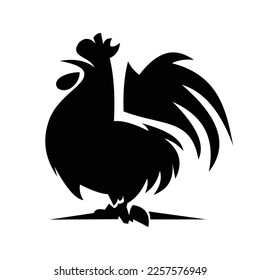 Rooster logo symbol design illustration. Clean modern logo mark design template. Illustration for personal or commercial business branding.