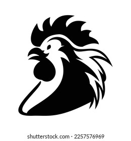 Rooster logo symbol design illustration. Clean modern logo mark design template. Illustration for personal or commercial business branding.
