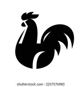 Rooster logo symbol design illustration. Clean modern logo mark design template. Illustration for personal or commercial business branding.