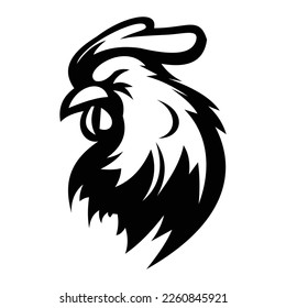 Rooster logo symbol design illustration. Clean modern logo mark design template. Illustration for personal or commercial business branding.