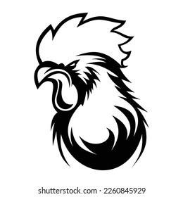 Rooster logo symbol design illustration. Clean modern logo mark design template. Illustration for personal or commercial business branding.