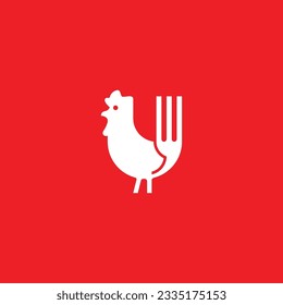 logotipo de gallo con su cola formando una horquilla