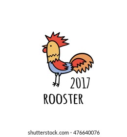 Rooster Logo template. 2017 vector illustration. Oriental zodiac symbol.