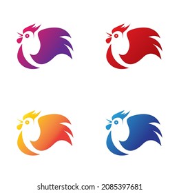 Rooster logo template icon design