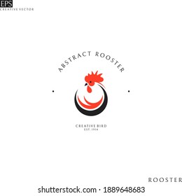 Rooster. Logo template. Isolated bird white background