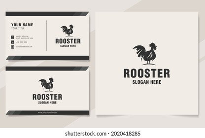 Rooster logo template on monogram style