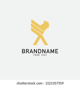 Rooster logo template, stylized vector symbol Design, on white background